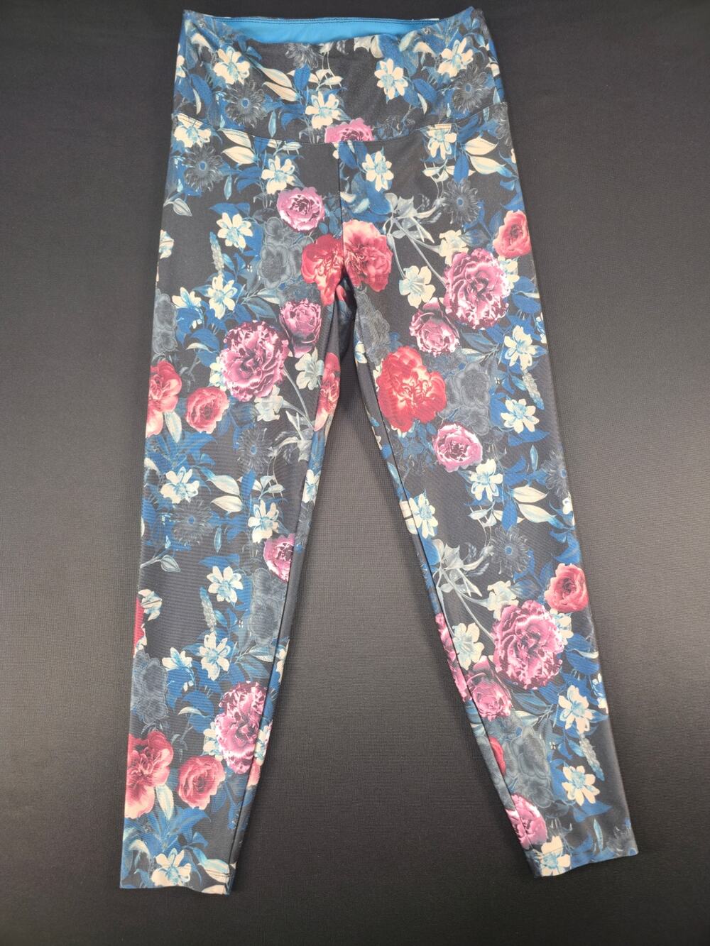 Women's Floral Athletic Leggings Cropped Yoga Pants Pocket‎ Size Tag Missing
